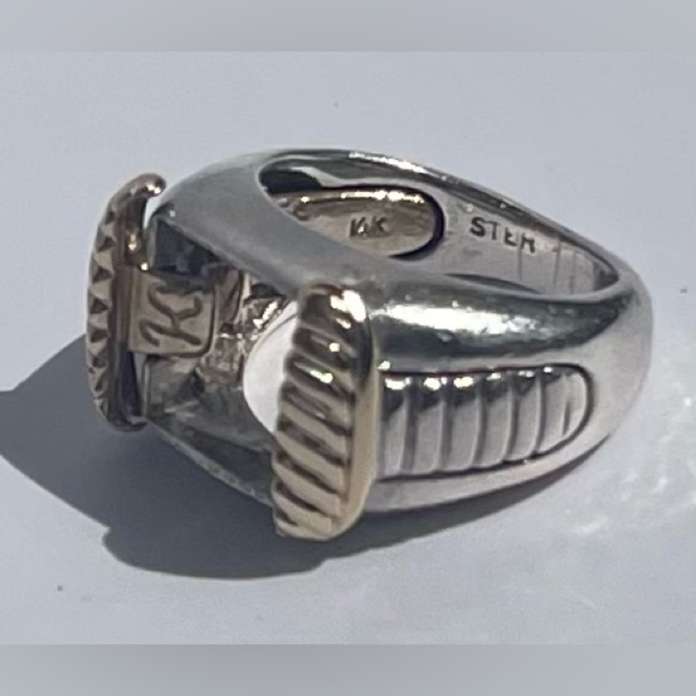 Women’s Caerleon Silver and Gold Ring with Interchangeable Gemstones. - Picture 6 of 16